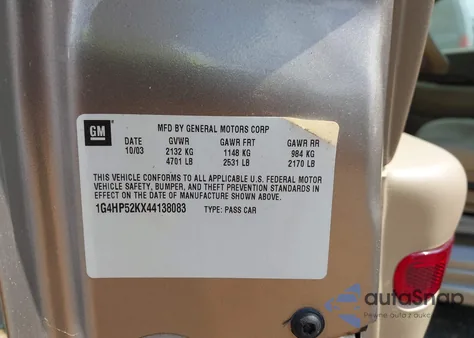 2004 Buick Lesabre Custom из США, поврежденный, VIN 1G4HP52KX44138083